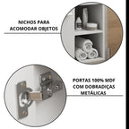 Conjunto para Banheiro Gabinete Suspenso com Cuba e Espelheira Bia MGM Móveis Branco