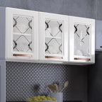 Armário de Cozinha Aéreo Triplo em Aço 3 Portas de Vidro 120cm Mirage New Telasul Branco