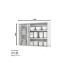 Armário Aéreo 3 Portas 120cm Emily Espresso Móveis Branco/HP