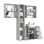 Conjunto para Banheiro Modulado 168cm com 4 Peças Gabinete Suspenso com Cuba Belagavi Art in Móveis Arenas