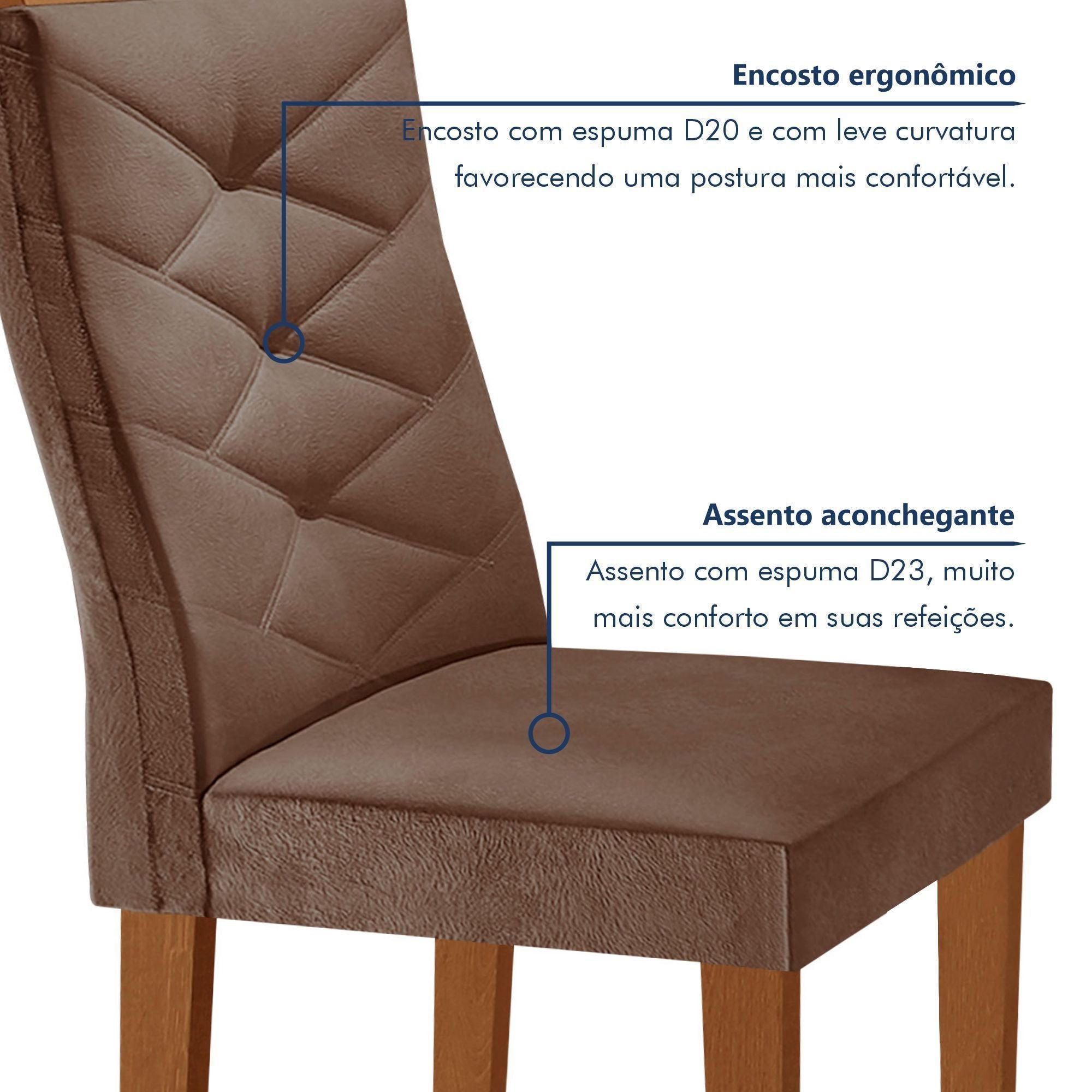 Conjunto Sala de Jantar Mesa Retangular Tampo Vidro com 8 Cadeiras Barcelona Yescasa