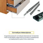 Cômoda 4 Gavetas Ripada Nova York 104cm Yescasa Bege/Cinamomo/Off White