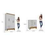 Quarto Infantil Completo Guarda-Roupa 4 Portas 2 Gavetas com Cômoda Liz Espresso Móveis