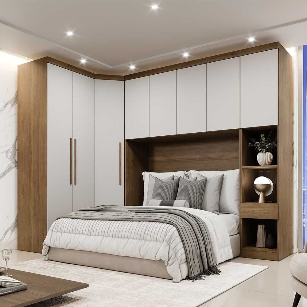 Guarda-Roupa Modulado Casal Safira 008 MDF 8 Portas 4 Gavetas Clic Móveis
