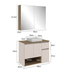 Gabinete de Banheiro com Espelheira e Cuba 80cm Aurora Yescasa