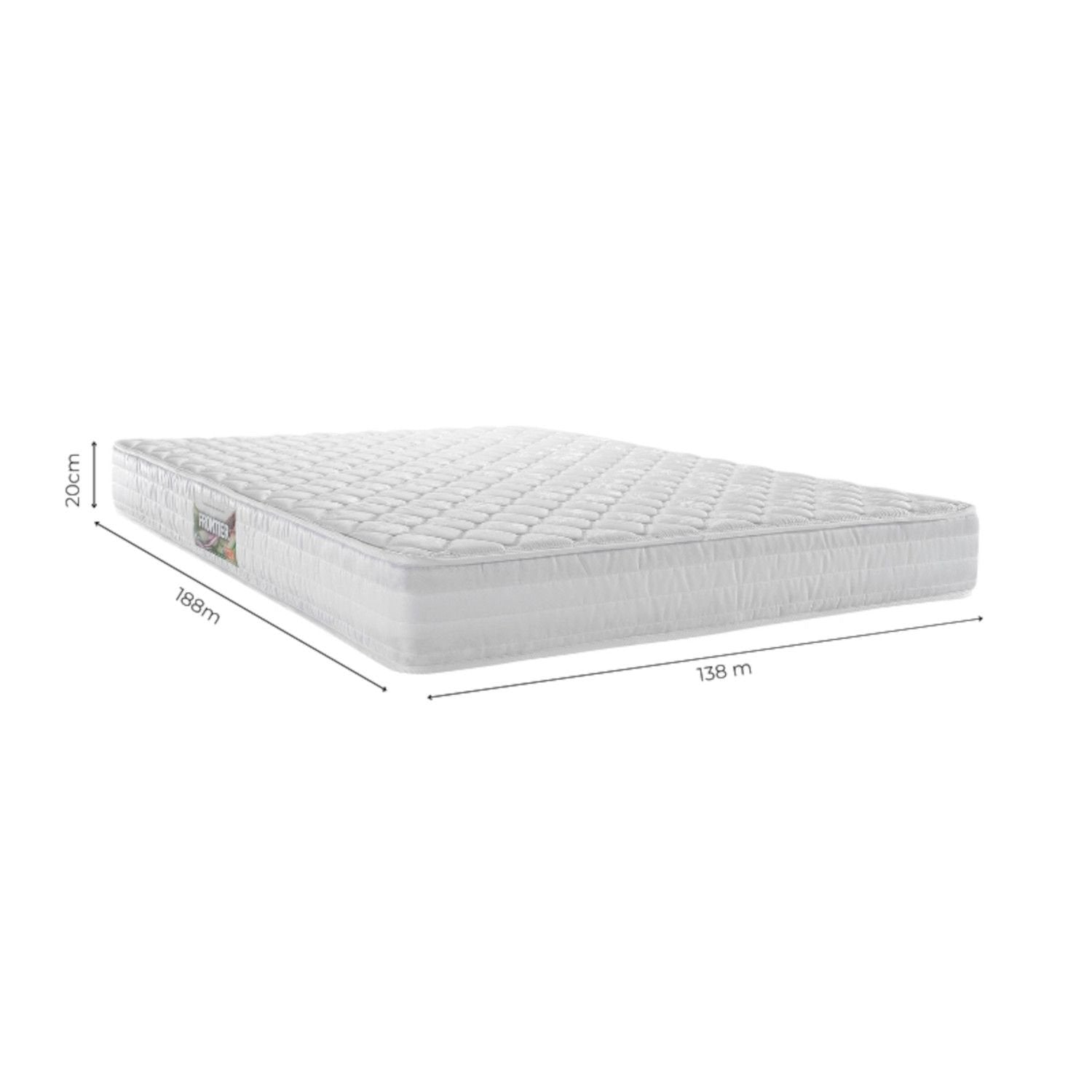 Colchão Casal Espuma D60 Frontier Herval Double Side Branco 138x188x20cm
