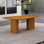 Conjunto Mesa de Jantar Orgânica 200cm com Cadeiras Estofadas Gaia Yescasa Bege/Freijó