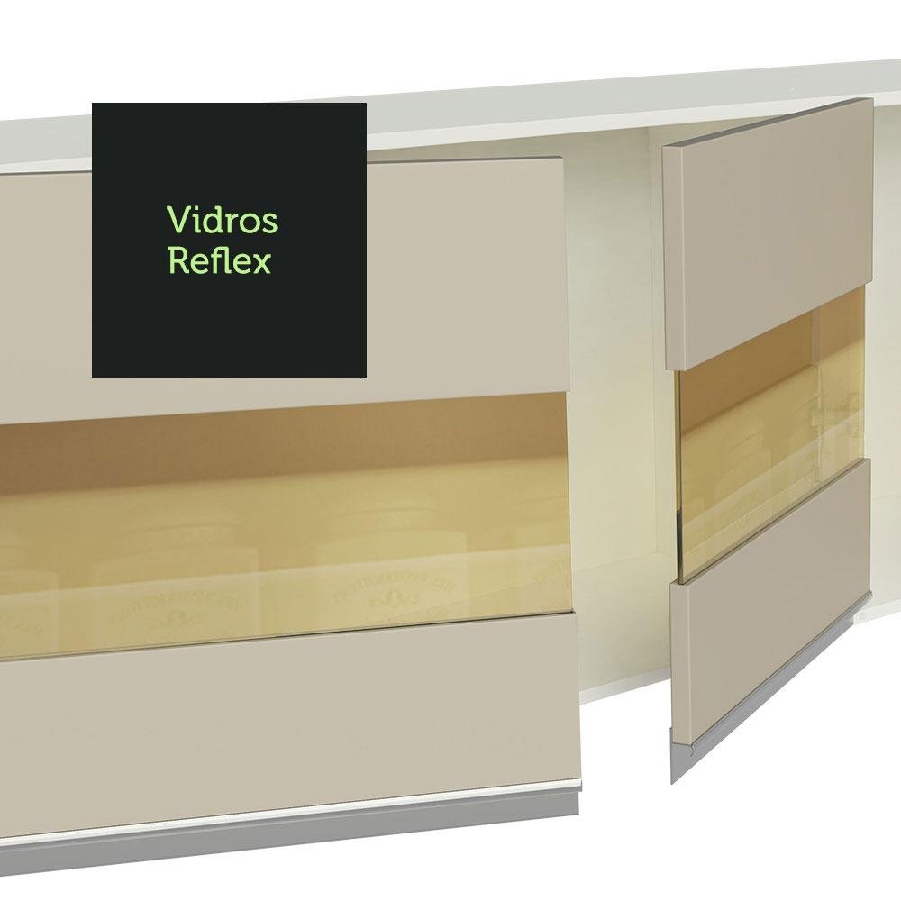 Armário de Cozinha Completa 100% MDF 300cm Branco/Rustic/Crema Smart Madesa 03