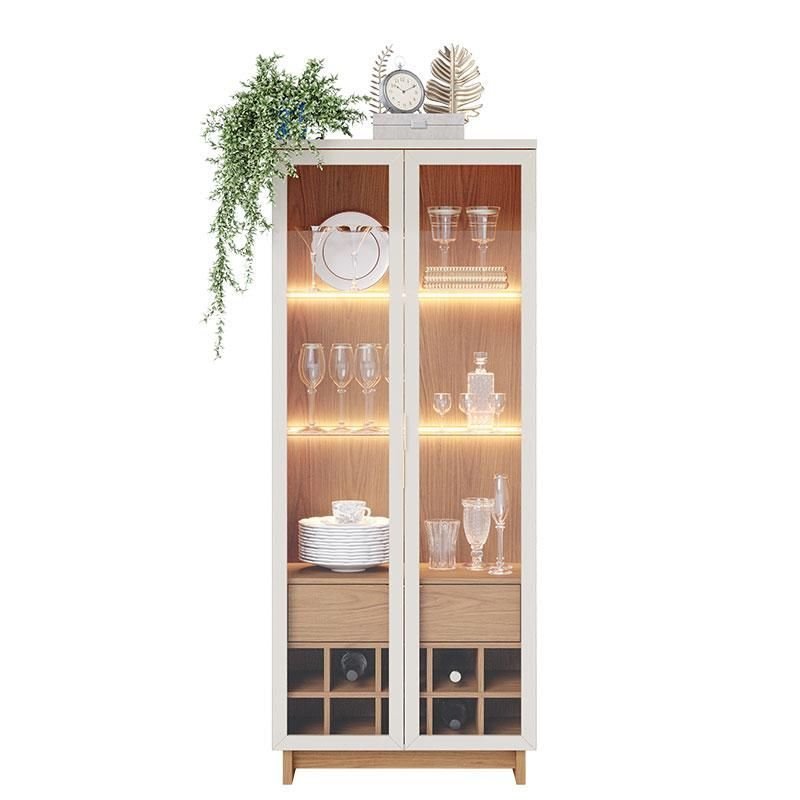 Conjunto Cristaleira Guanabara e Buffet Vitória MDP Off White Freijó Colibri