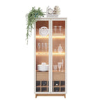 Conjunto Cristaleira Guanabara e Buffet Vitória MDP Off White Freijó Colibri