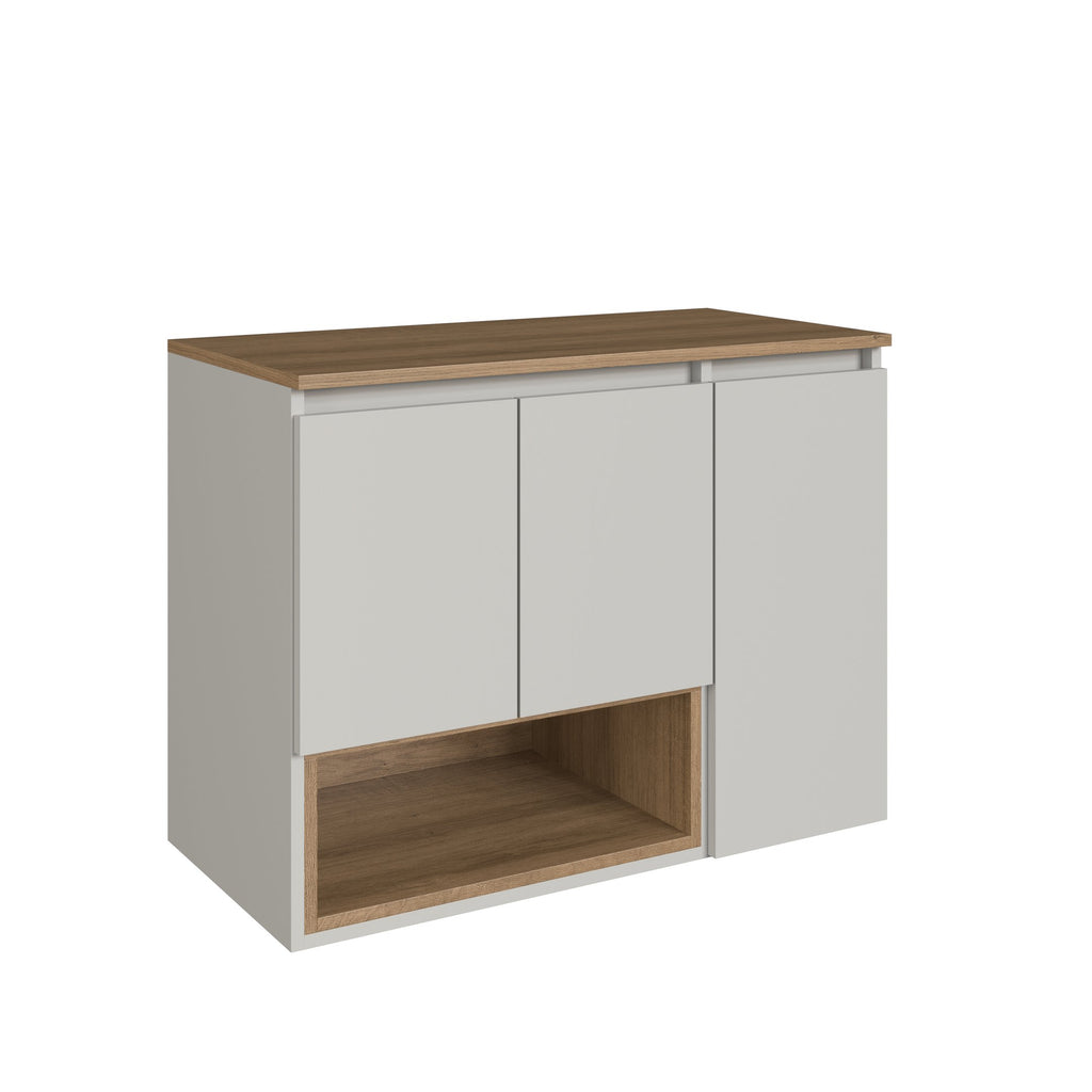 Gabinete para Banheiro Suspenso FAEMA Cecília 80cm 3 Portas 1 Nicho Colorido Mel/Arenas