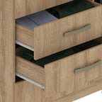 Cômoda 2 Portas 5 Gavetas com Cabideiro Chicago Fellicci Bege/Mel
