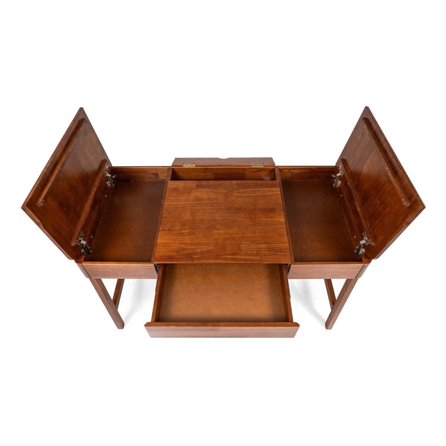 Escrivaninha Mesa Escritório Madeira Maciça 125,6cm Aura Yescasa Marrom/Garapa