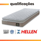 Colchão Solteiro Hellen Espuma D33 Millenium Bege/Branco 88x188x19cm c/ Pillow Top
