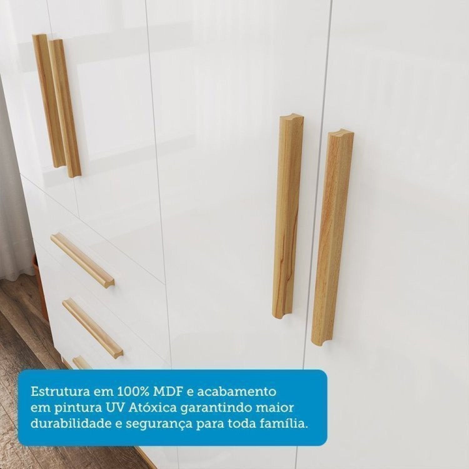 Quarto Infantil Completo Guarda-Roupa 4 Portas e Cômoda 1 Porta 100% MDF Kakau Retrô Yescasa