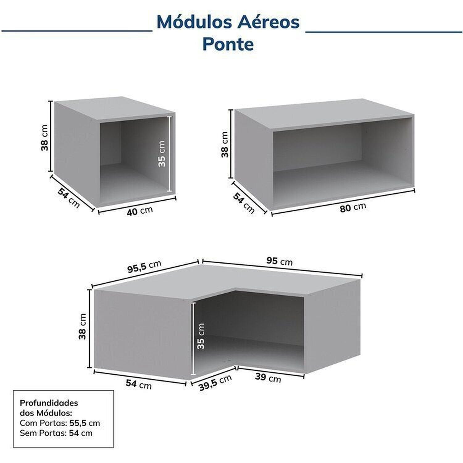 Guarda-Roupa Modulado de Canto 10 Peças 18 Portas Jade CabeCasa MadeiraMadeira