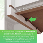 Guarda-Roupa Casal 3 Portas com Espelho 4 Gavetas Costa Rica Cinamomo Off-White Sallêto Móveis