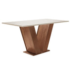 Conjunto Sala de Jantar Mesa Retangular Tampo Vidro/MDF com 6 Cadeiras Espanha Yescasa