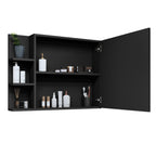Espelheira Suspensa para Banheiro Iris J2L com Porta Espelhada e Nichos 60cm Preto