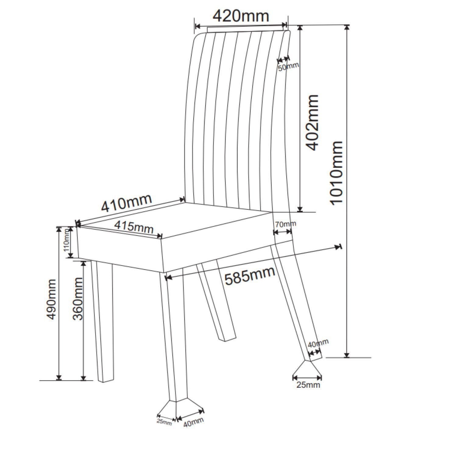Conjunto Canto Alemão Baú com Mesa Retangular 120x80cm Tampo Vidro e 2 Cadeiras Yescasa