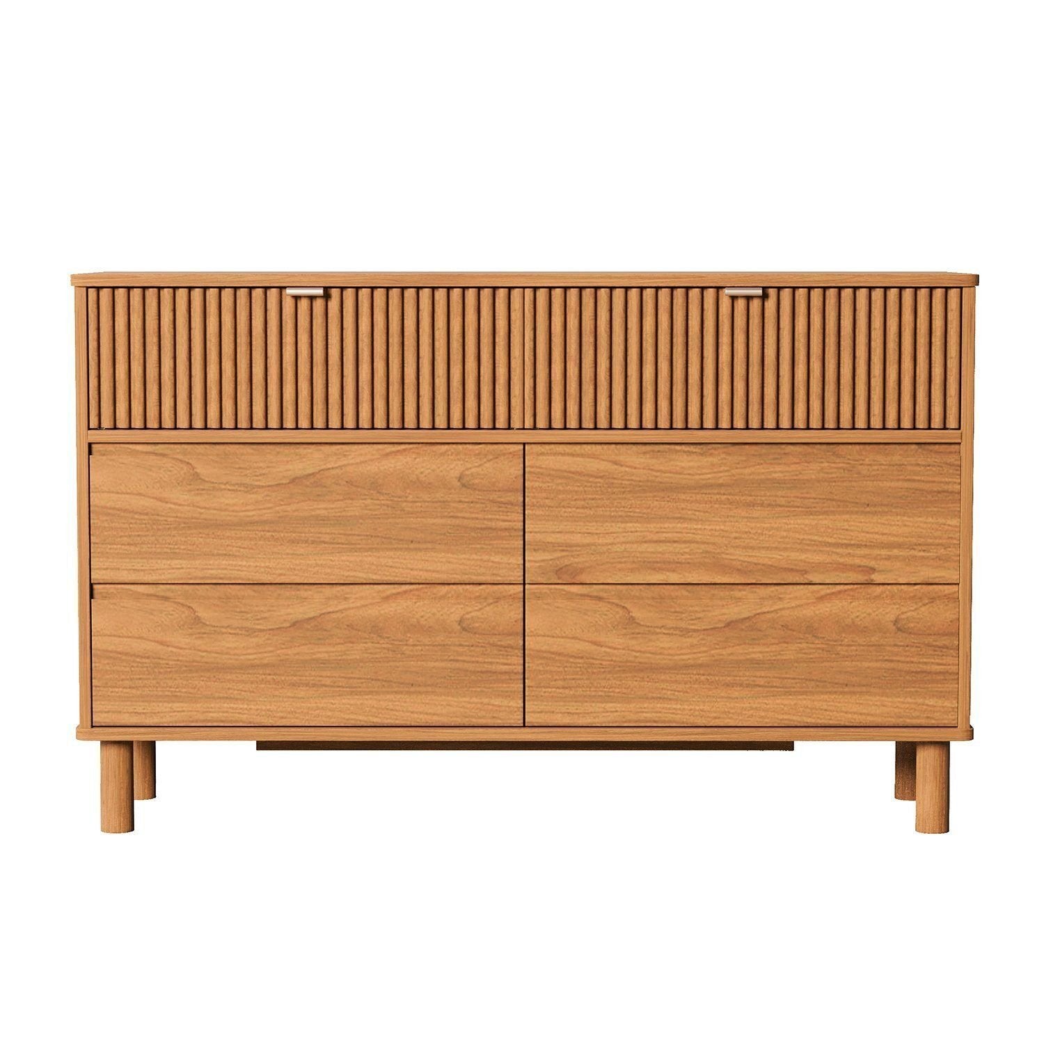 Cômoda 6 Gavetas Oiti Madeira Maciça Pinus 132,8cm CabeCasa MadeiraOriginals Marrom
