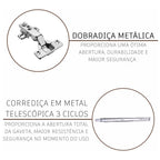 Cozinha Completa Fidelitá Paris 7 Peças 600cm 16 Portas 6 Gavetas com Tampo Nogal/Salinas 600x53x204,5cm