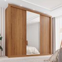 Guarda-Roupa Casal 3 Portas com Espelho 4 Gavetas Costa Rica Cinamomo Off-White Sallêto Móveis