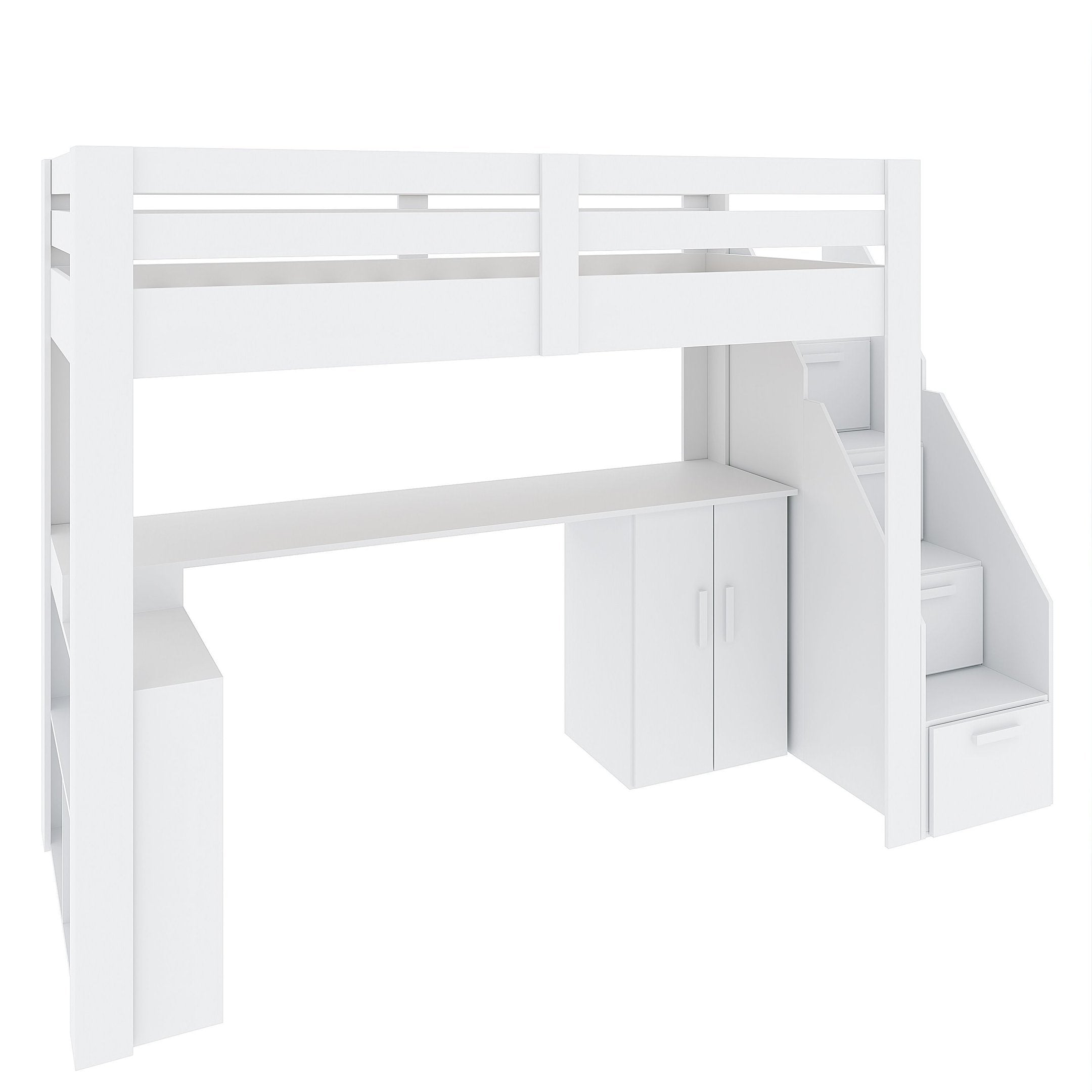 Cama Office Multifuncional Solteiro Adulto Star Plus Casatema MadeiraOriginals Branco