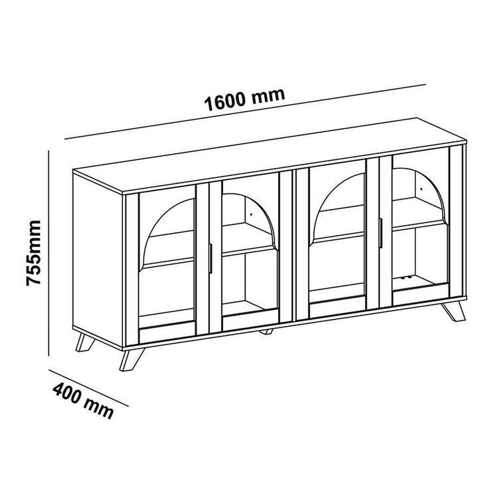 Conjunto Sala de Estar Buffet e Cristaleira Murano Artely