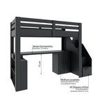 Cama Office Multifuncional Solteiro Adulto Star Plus Casatema MadeiraOriginals Preto