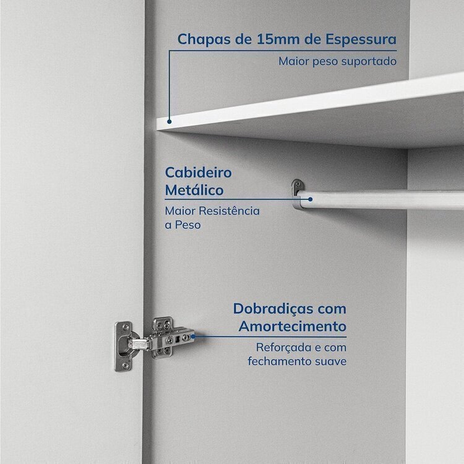 Guarda-Roupa Modular 2 Peças 4 Portas e Gaveteiro Jade CabeCasa MadeiraOriginals