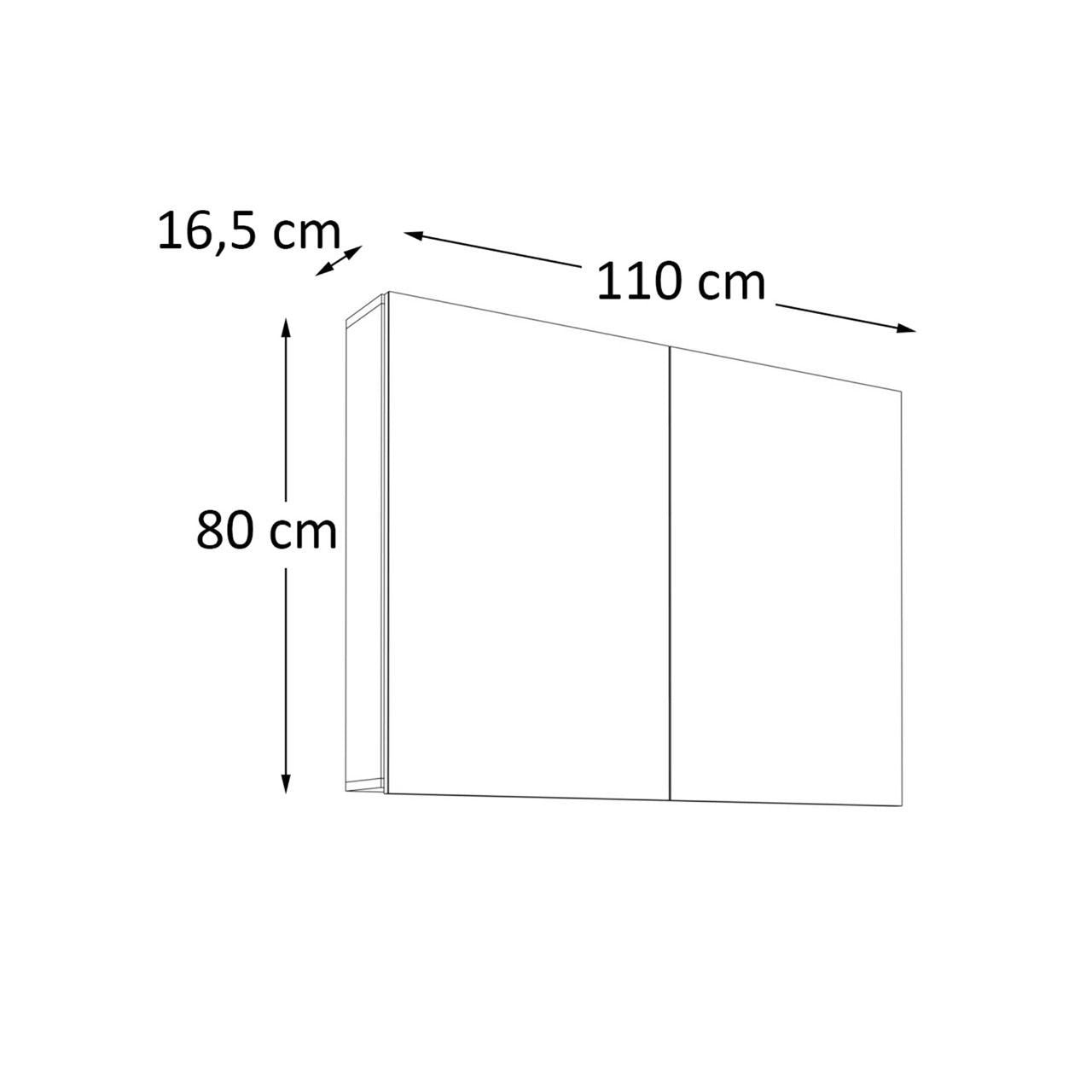 Espelheira para Banheiro Estilare Nature 110cm Carvalho Esp4034