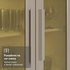 Armário de Cozinha Completo de Canto 100% MDF 447cm Smart Madesa Branco/Rustic/Crema