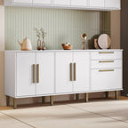 Balcão de Cozinha 5 Portas 2 Gavetas 178,4cm Lorena Kaiki Móveis Branco