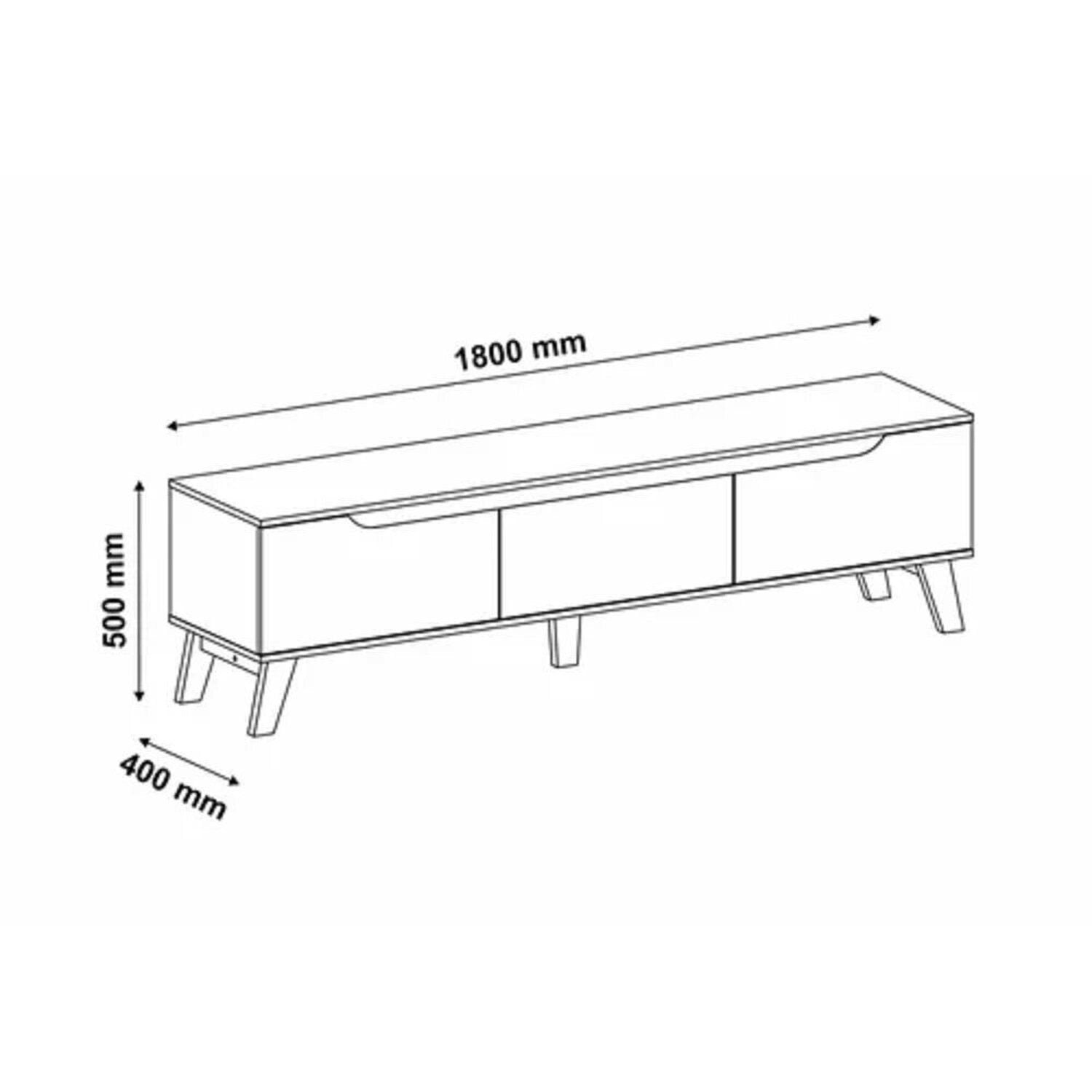 Rack para TV até 75 Polegadas MDF 180cm 2 Portas 1 Gaveta Liverpool Yescasa