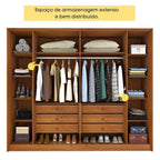 Guarda-Roupa Casal Ripado 6 Portas 6 Gavetas 275cm Yescasa Marrom/Cinamomo