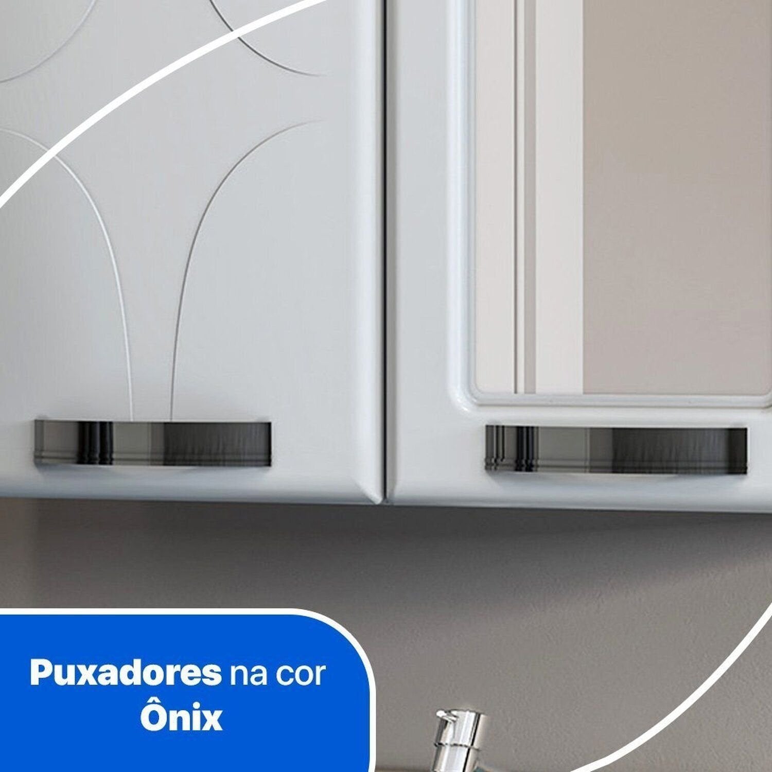 Kit Conjunto para Banheiro em Aço Rubi 4 Portas com Espelho Telasul Branco