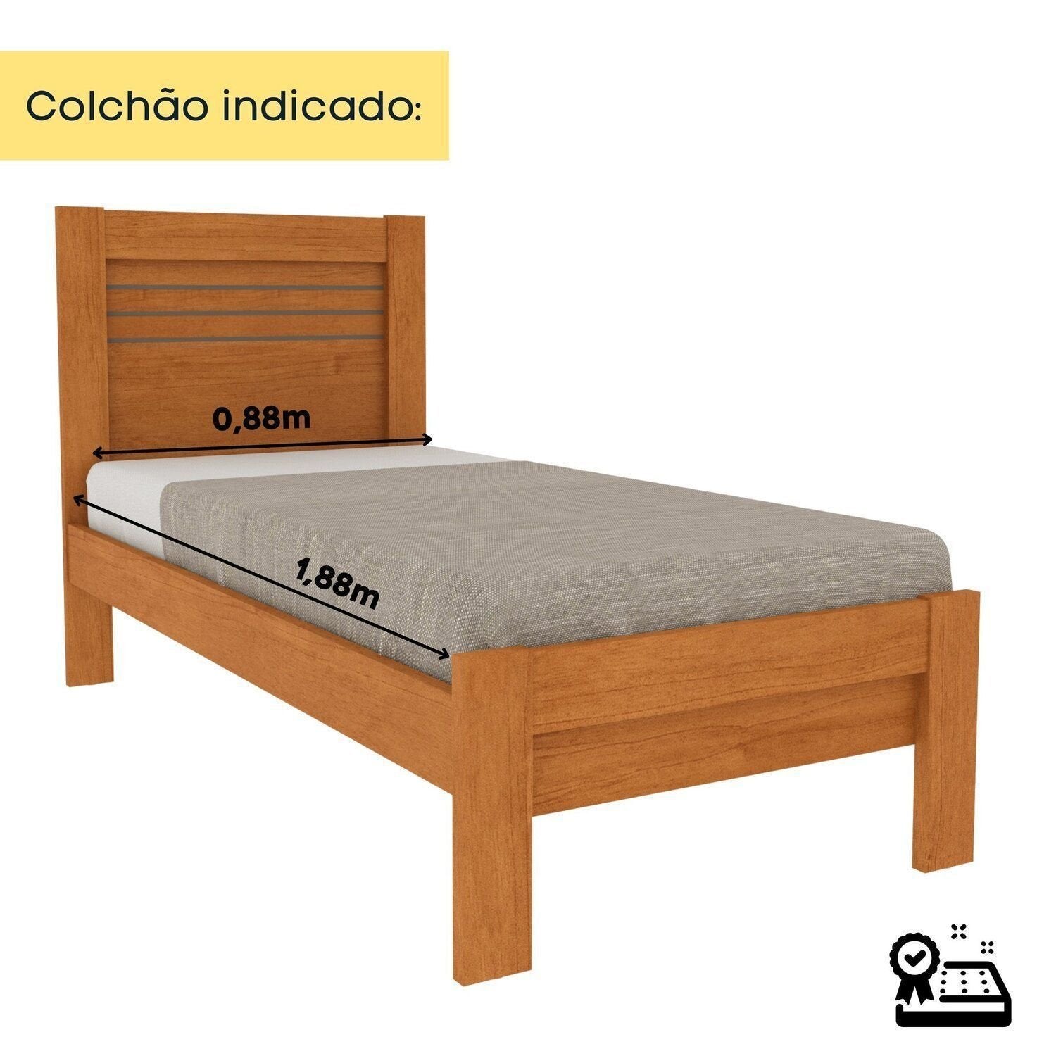 Quarto Infantil Completo com Guarda-Roupa Cômoda e Cama 100% MDF Harmonia Yescasa Bege/Cinamomo/Off