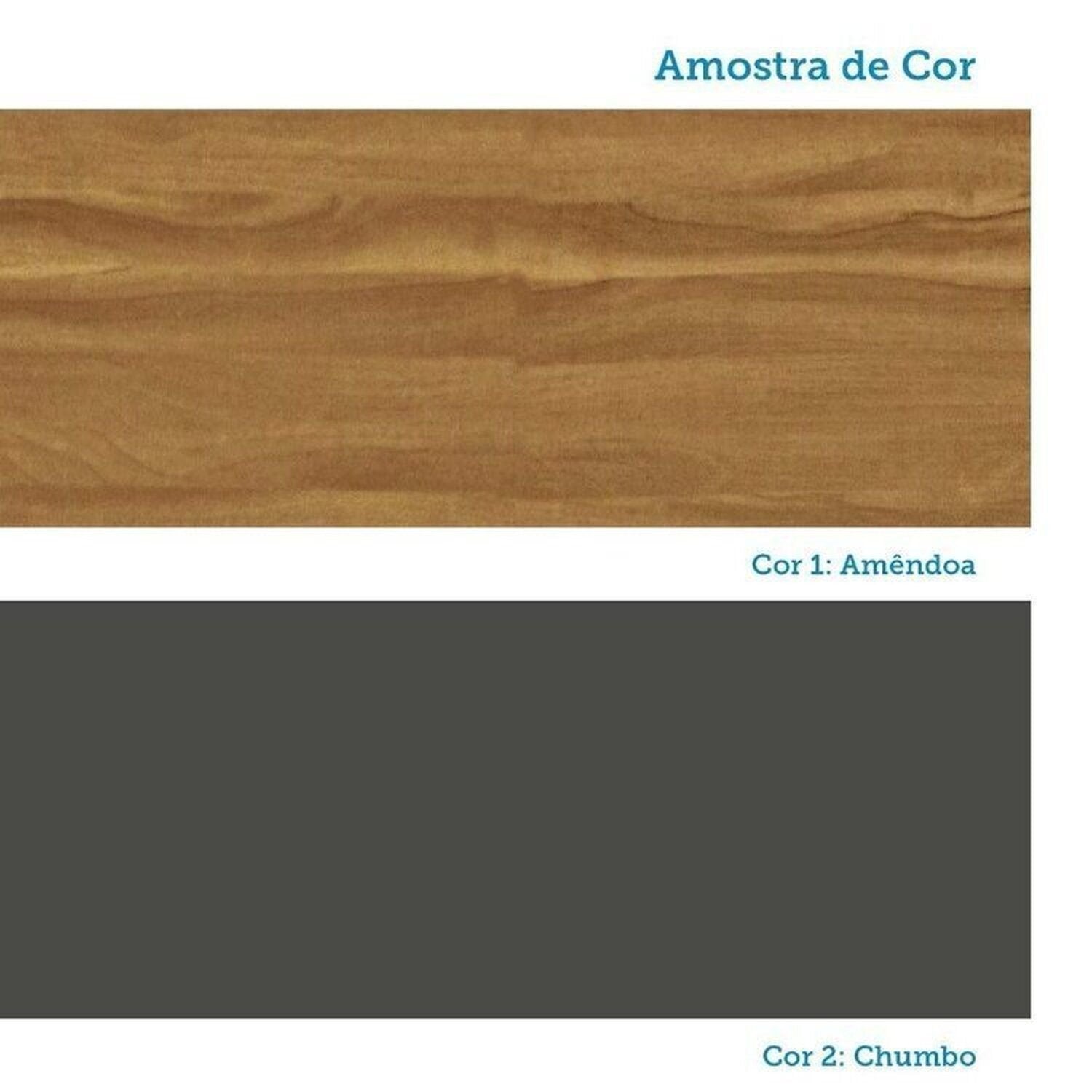 Cozinha Completa Modulada 100% MDF 7 Peças 14 Portas 6 Gavetas e Vidro 429cm Vicenza Espresso Móveis Cinza/Amêndoa/Chumbo