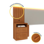 Cabeceira Box Casal Ripado com LED Yescasa