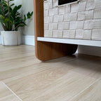 Escrivaninha Mesa Escritório Nomad 4 Nichos 1 Porta 114cm Artely Cinamomo e Off White