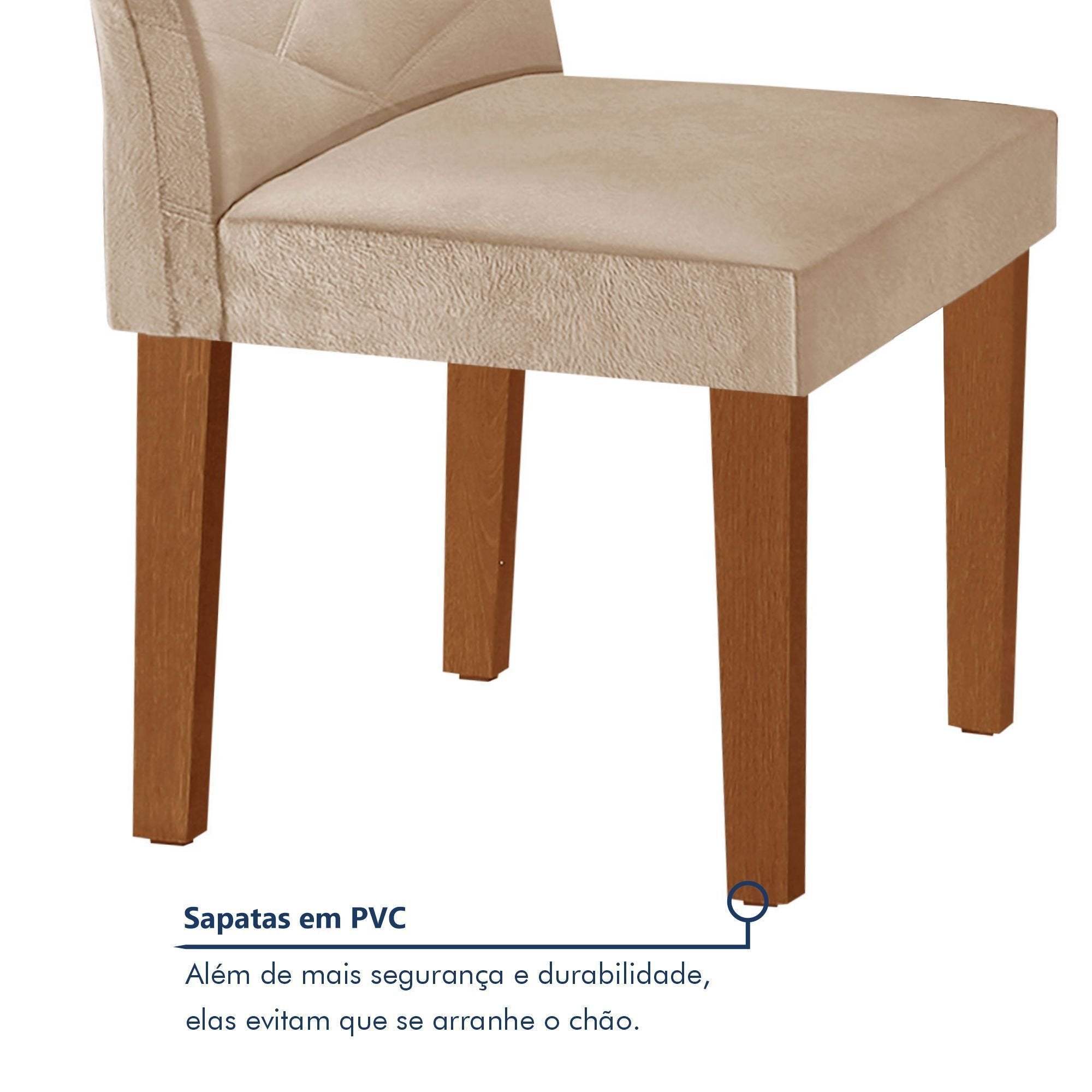 Conjunto Sala de Jantar Mesa Redonda Tampo MDF com 4 Cadeiras Barcelona Yescasa