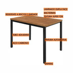 Conjunto Sala de Jantar Mesa Jade Flex Tampo Laminado com 6 Cadeiras Ciplafe