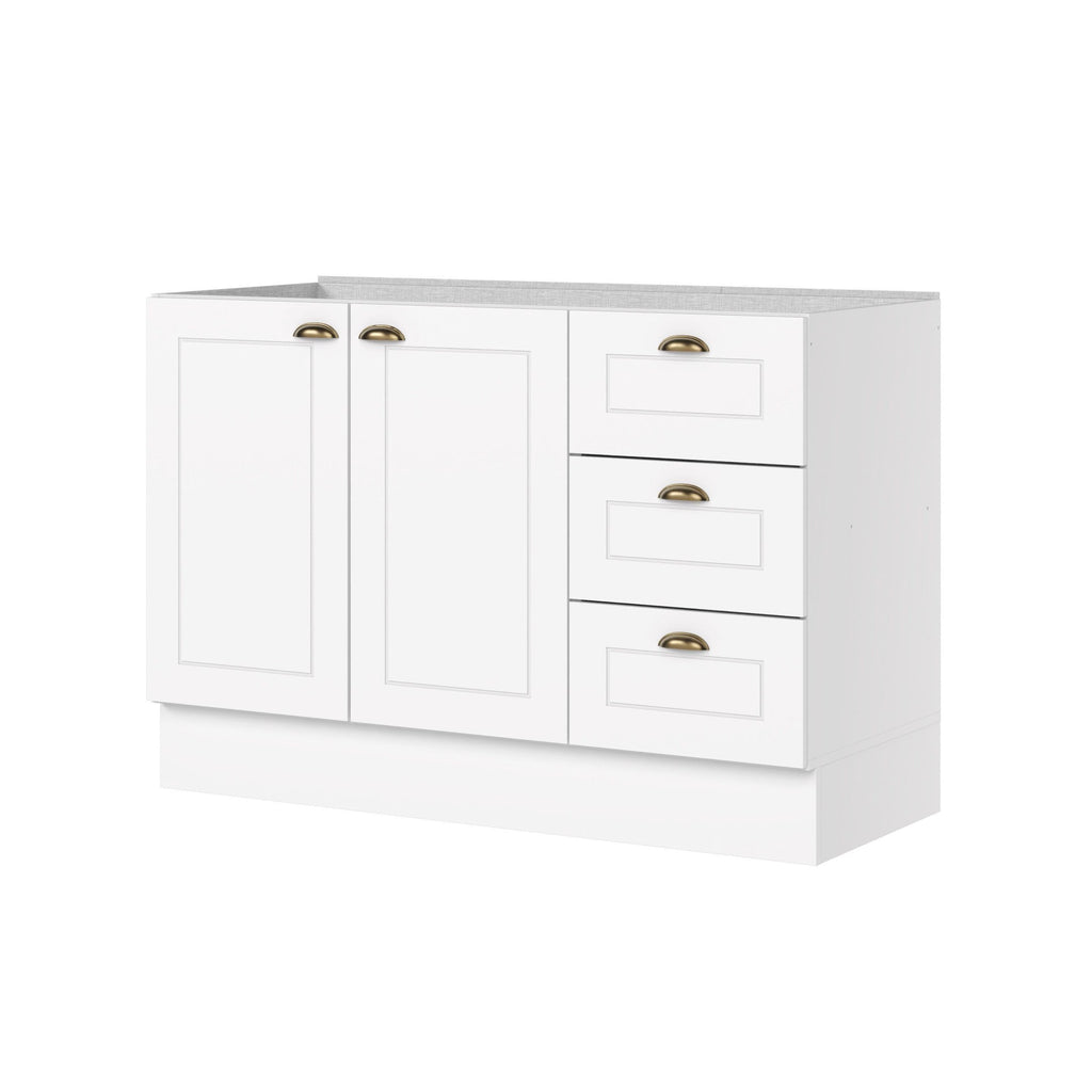 Balcão Pia 3 Gavetas 2 Portas 120cm 100% MDF Americana Henn Branco