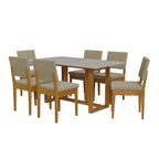 Conjunto Sala de Jantar Filadélfia 6 Cadeiras Tampo de Vidro Madeira Maciça Cerejeira/Palha Móveis Meneghetti 971508