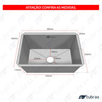 Cuba Pia Cozinha Gourmet Aço Inox 304 Retangular Acabamento Escovado 58x40 Tubrax CAC0022-N