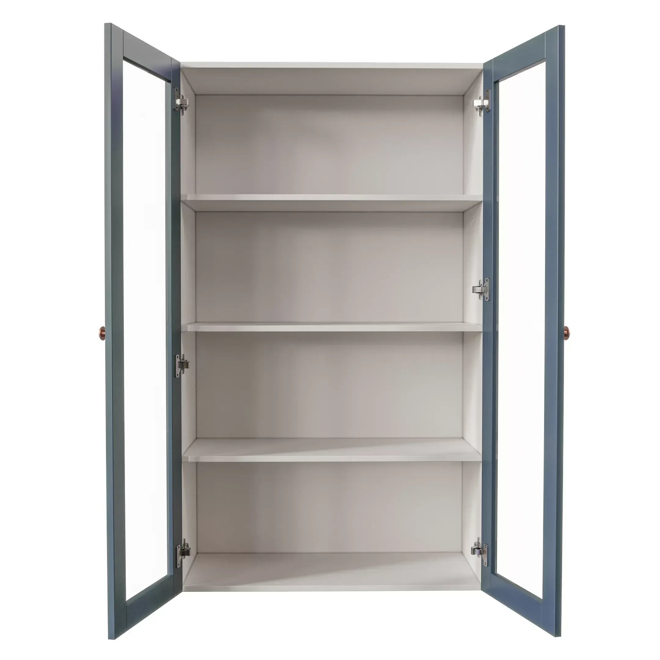 Armário Aéreo 2 Portas 135cm com Porta de Vidro Arizona CabeCasa MadeiraOriginals Azul/Branco