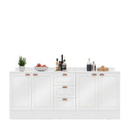 Cozinha Compacta Pérola Yescasa 2 Peças Balcão 2 Gavetas 3 Portas Branco 200x93,7x52cm