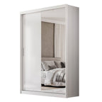 Guarda-Roupa Casal com Espelho Demóbile London 2 Portas de Correr 4 Gavetas 100% MDF Branco