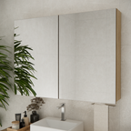Espelheira para Banheiro Estilare Nature 110cm Carvalho Esp4034